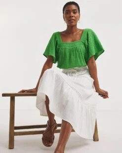 Square Neck Cheesecloth Top -JD Williams Shop y01gp403748w