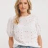 Puff Sleeve Broderie Top