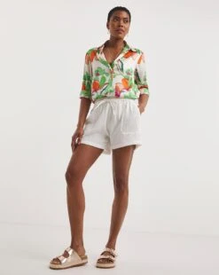 Printed Satin Shirt -JD Williams Shop y01gp461745w