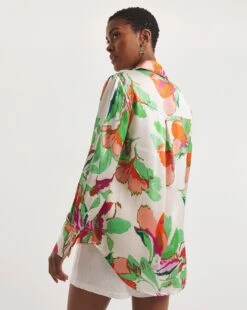 Printed Satin Shirt -JD Williams Shop y01gp461748w