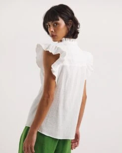 Cheesecloth Frill Sleeve Top -JD Williams Shop y01gp468728w