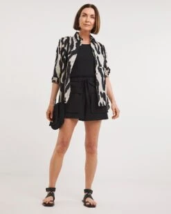 Zebra Print Cotton Voile Shirt -JD Williams Shop y01gp479755w