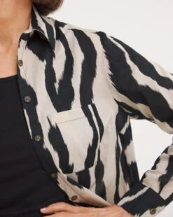 Zebra Print Cotton Voile Shirt -JD Williams Shop y01gp479756w