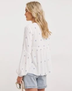 Blue Print Crinkle Smock Top -JD Williams Shop y01gp487708w