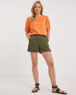 Puff Sleeve Broderie Top -JD Williams Shop y01gp537730w