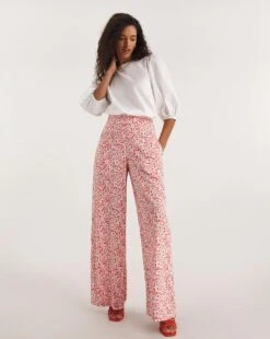 Floral Print Formal Wide Leg Trouser