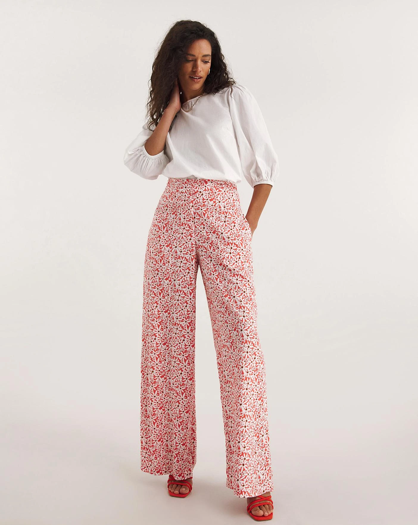 Floral Print Formal Wide Leg Trouser 1 Floral Print Formal Wide Leg Trouser