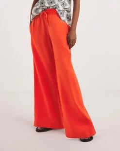 Tomato Linen Mix Wide Leg Trousers 8 Tomato Linen Mix Wide Leg Trousers -JD Williams Shop y01gz422755w