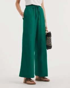 Evergreen Linen Mix Wide Leg Trousers 7 Evergreen Linen Mix Wide Leg Trousers -JD Williams Shop y01gz423720w