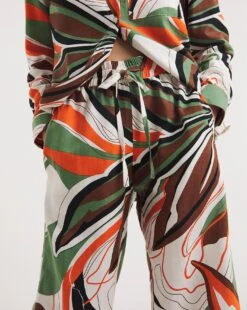 Tropical Print Linen Wide Leg Trousers -JD Williams Shop y01gz431730w