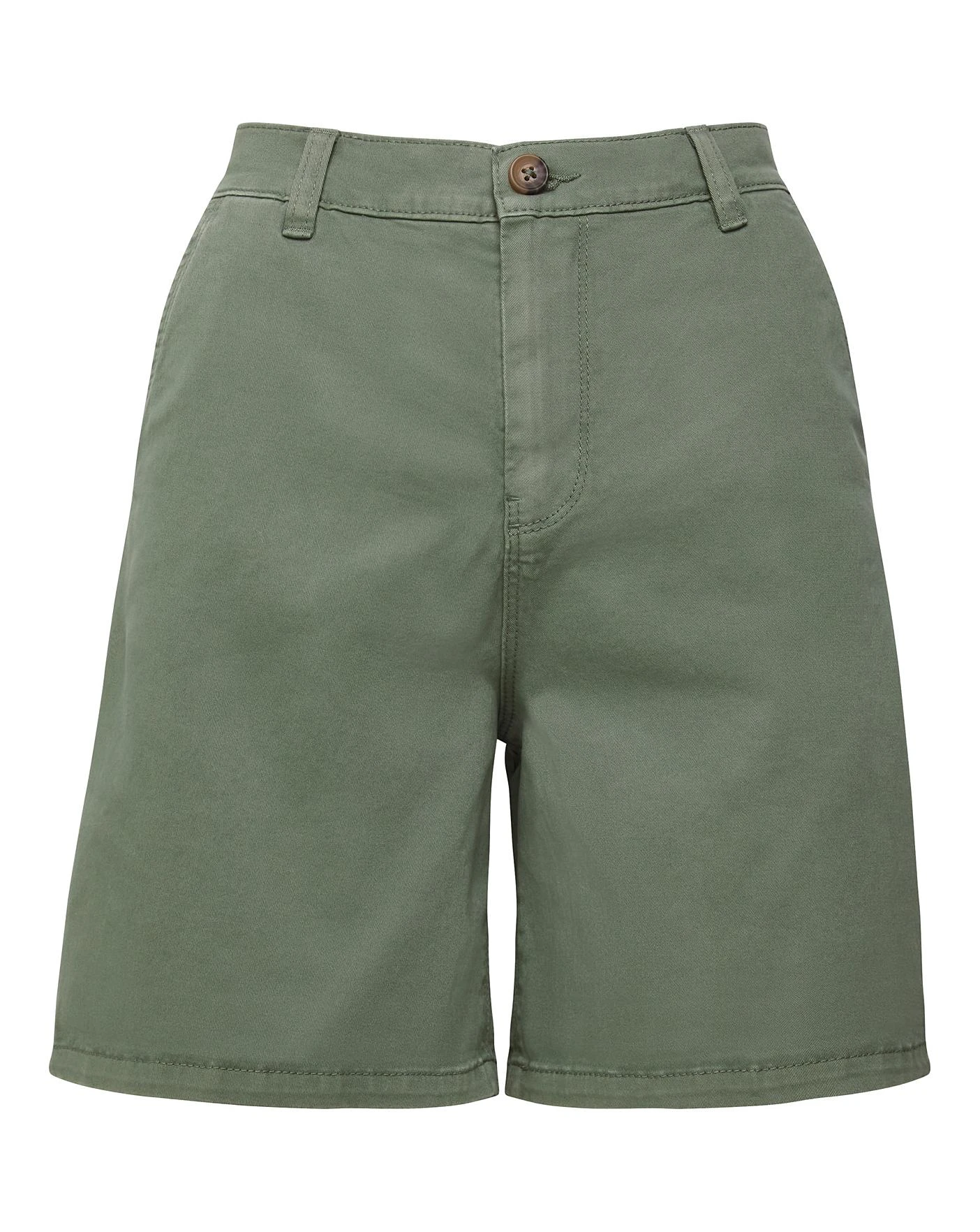 Khaki Stretch Chino Turn Up Shorts 5 Khaki Stretch Chino Turn Up Shorts - Image 5