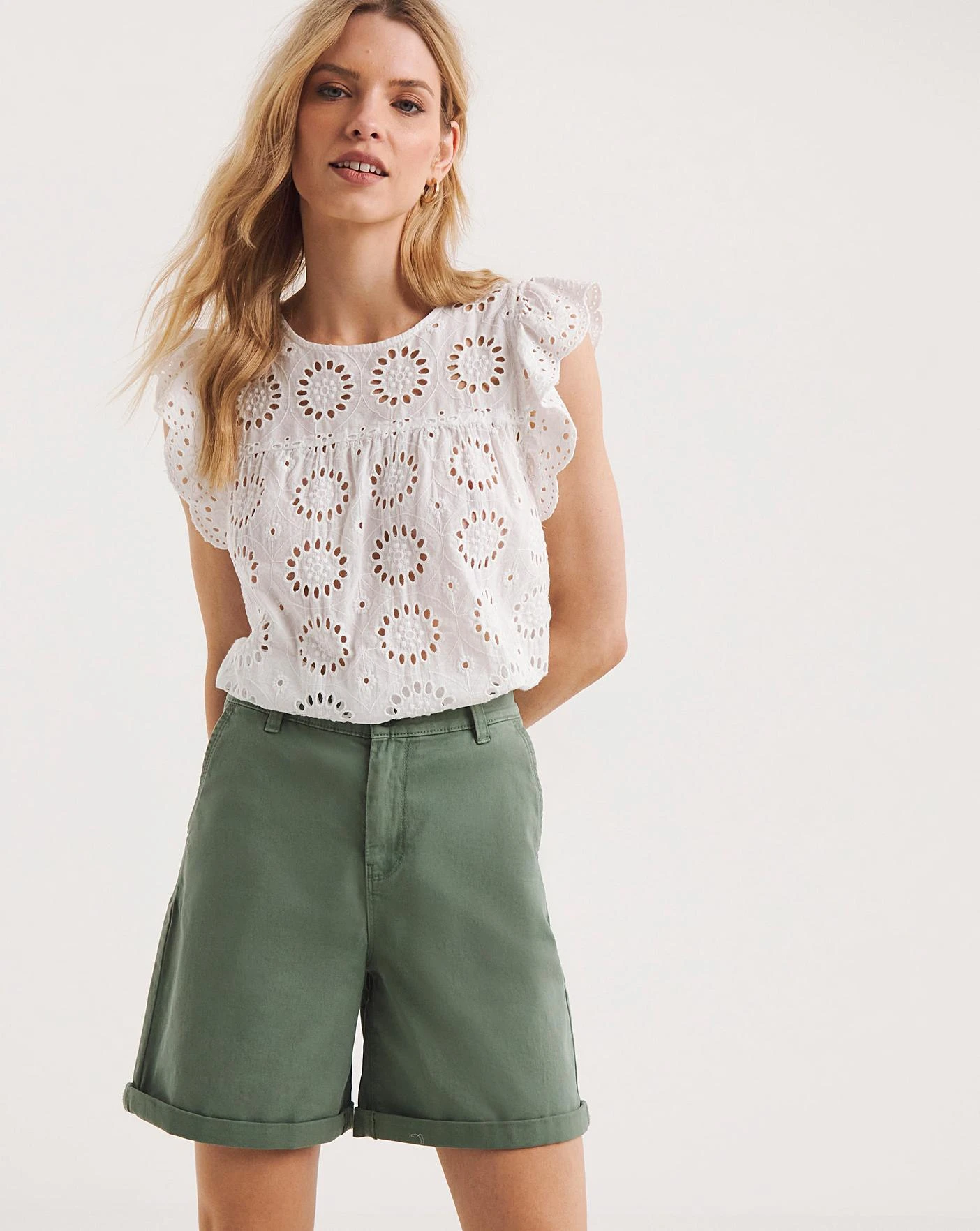 Khaki Stretch Chino Turn Up Shorts 1 Khaki Stretch Chino Turn Up Shorts