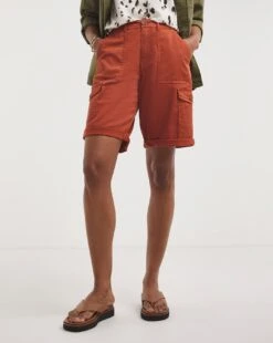 Rust Soft Stretch Cargo Detail Shorts 6 Rust Soft Stretch Cargo Detail Shorts -JD Williams Shop y01gz605722w