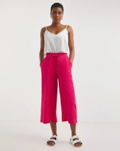Watermelon Pink Soft Cotton Culottes -JD Williams Shop y01gz624719w