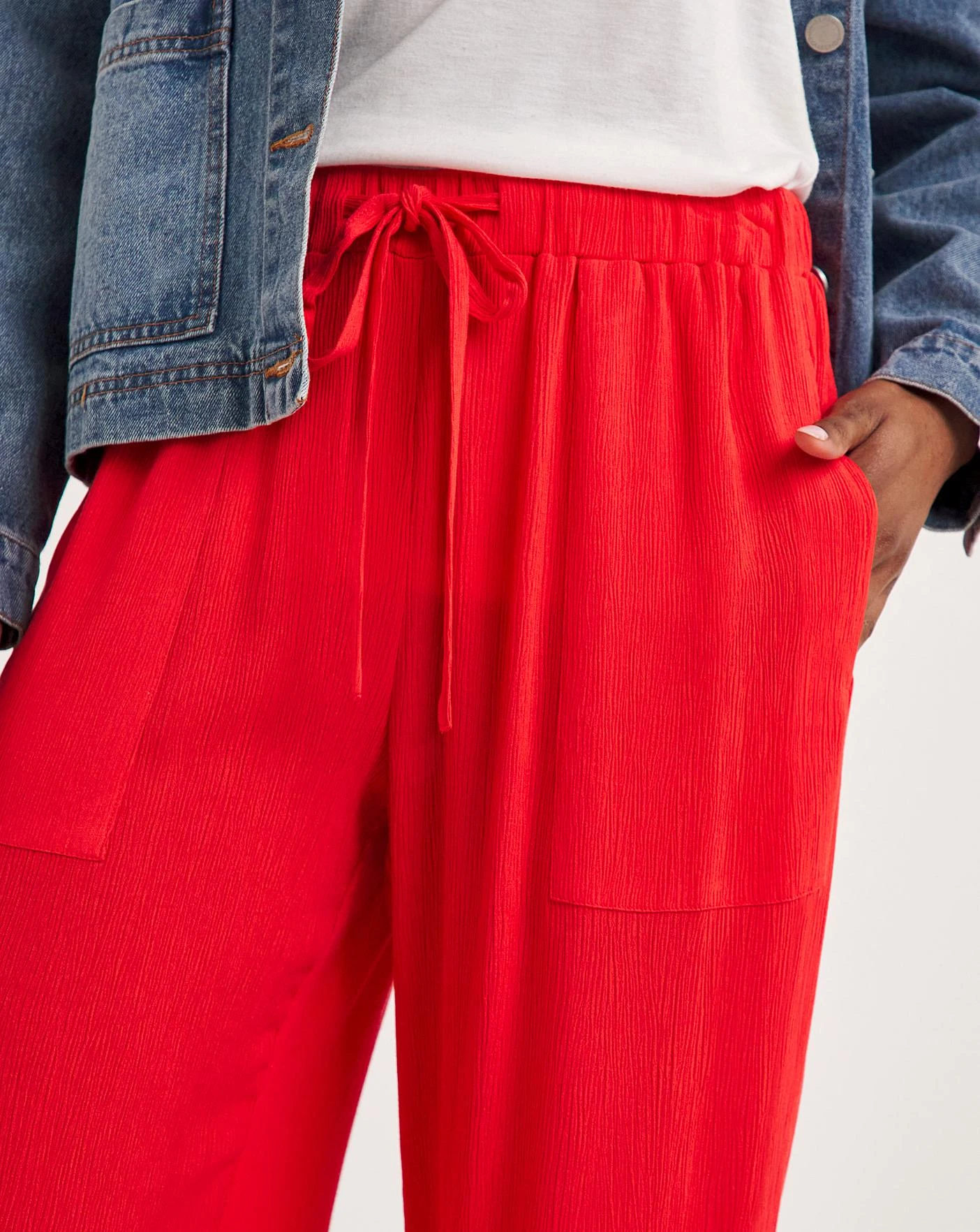 Raspberry Crinkle Wide Leg Trousers 2 Raspberry Crinkle Wide Leg Trousers - Image 2