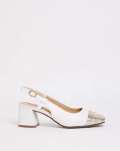 Slingback With Toe Cap Detail EEE Fit