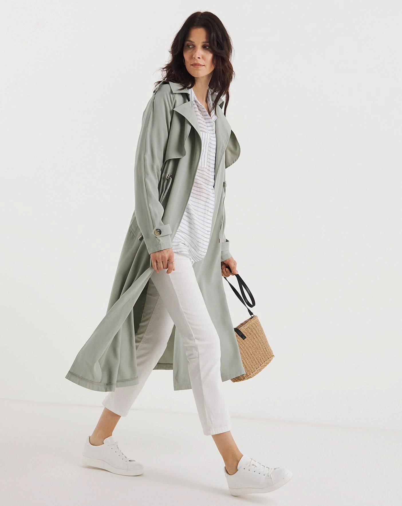 Sage Soft Adjustable Waist Trench 2 Sage Soft Adjustable Waist Trench - Image 2