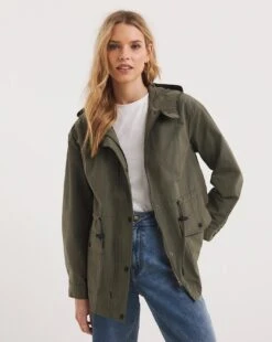 Khaki Mid Shower Resist Parka