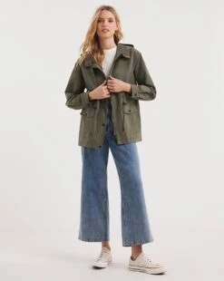 Khaki Mid Shower Resist Parka -JD Williams Shop y01oz188720w