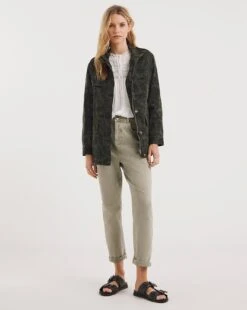 Khaki Leaf Print Utility Jacket -JD Williams Shop y01oz359721w