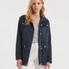 Navy Satin Utility Jacket