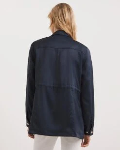 Navy Satin Utility Jacket 7 Navy Satin Utility Jacket -JD Williams Shop y01oz411722w