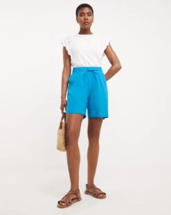 Easy Care Linen Mix Knee Length Shorts