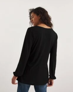 Black Cross Strap V-Neck Tea Top -JD Williams Shop y01qb139733w