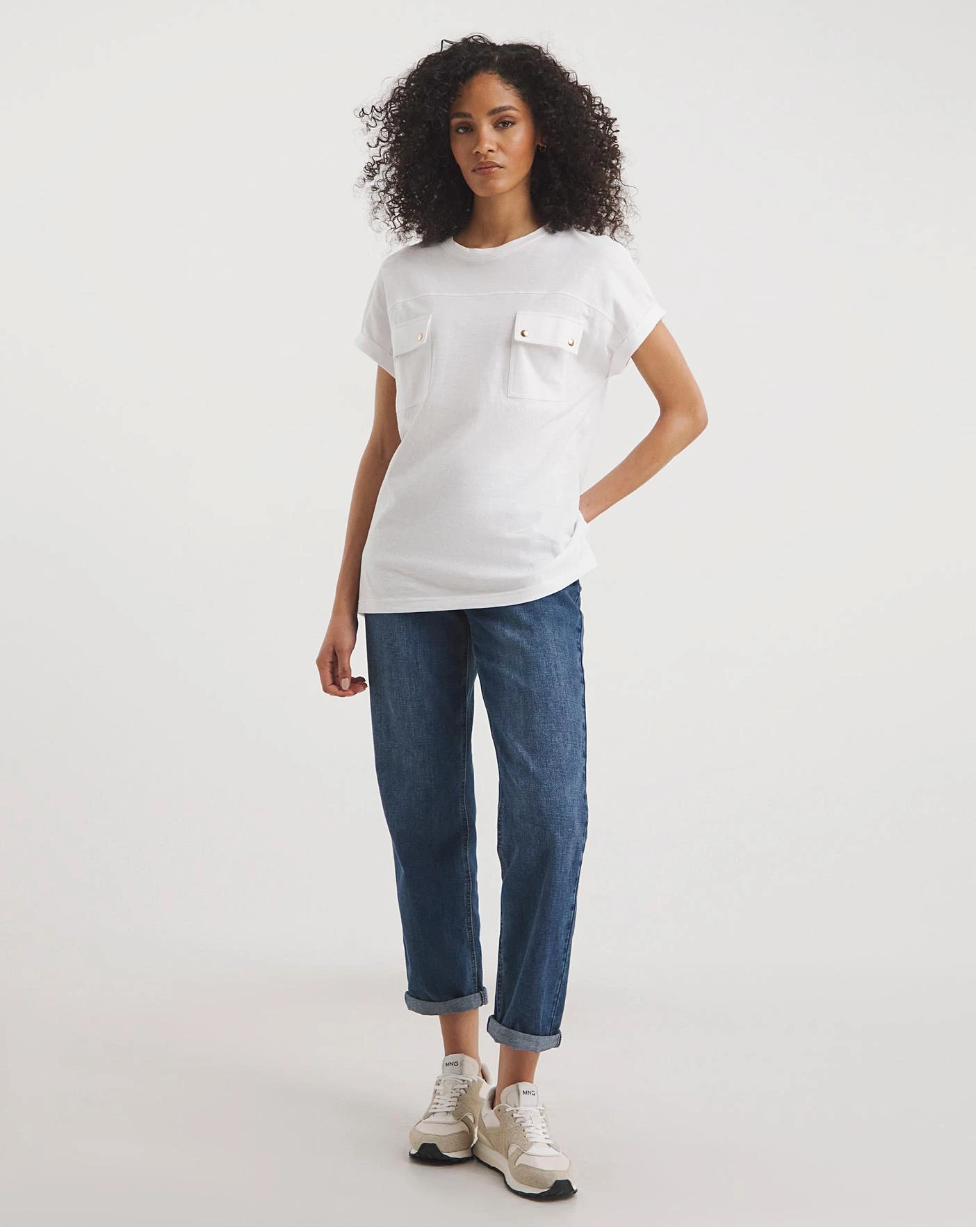 White Utility Pocket Seam Detail T-Shirt 2 White Utility Pocket Seam Detail T-Shirt - Image 2