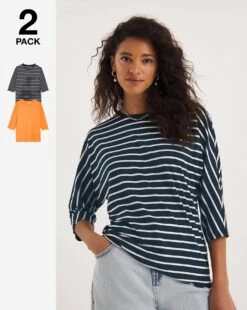 2 Pack 3/4 Dolman Sleeve Tops