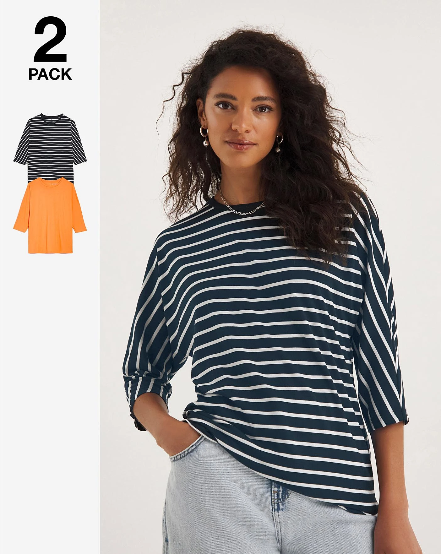 2 Pack 3/4 Dolman Sleeve Tops 1 2 Pack 3/4 Dolman Sleeve Tops