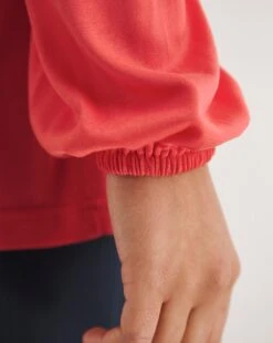 Coral V-Neck Long Blousin Sleeve Tea Top -JD Williams Shop y01qb425737w