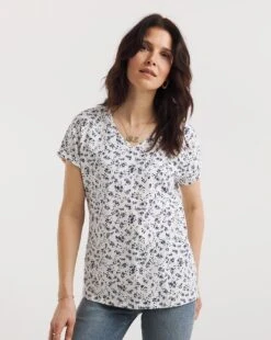 Value Cotton Boxy V-Neck T-Shirt