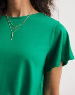 Angel Sleeve Dipped Back Crew Neck Top -JD Williams Shop y01qb613720w