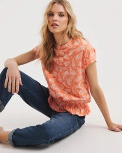 Value Cotton Ruffle Bubble Hem Top