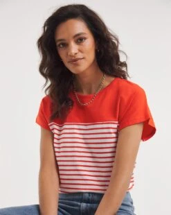 Value Cotton Colour Block Yoke Top