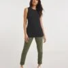 Black Basic Cotton Tank Top Vest