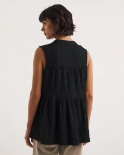 Textured Tie Neck Top -JD Williams Shop y01qb806725w