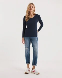 3 Pack V-Neck Tops Navy & White 9 3 Pack V-Neck Tops Navy & White -JD Williams Shop y01qb967953w