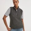 Charcoal Grey Sleeveless Fleece Jacket