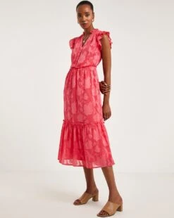 Jacquard Burn Out Tea Dress