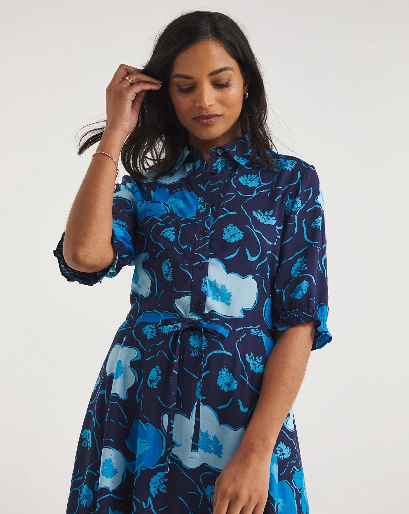 Midi Shirt Dress With Asymetric Hem 2 Midi Shirt Dress With Asymetric Hem - Image 2