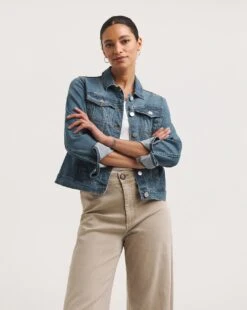 Mid Blue Western Denim Jacket