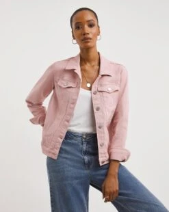 Dusky Pink Western Denim Jacket