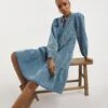Tiered Smock Denim Dress