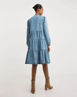 Tiered Smock Denim Dress -JD Williams Shop y01tt720708w
