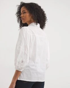 Broderie Sleeve Shirt -JD Williams Shop y01tu769745w