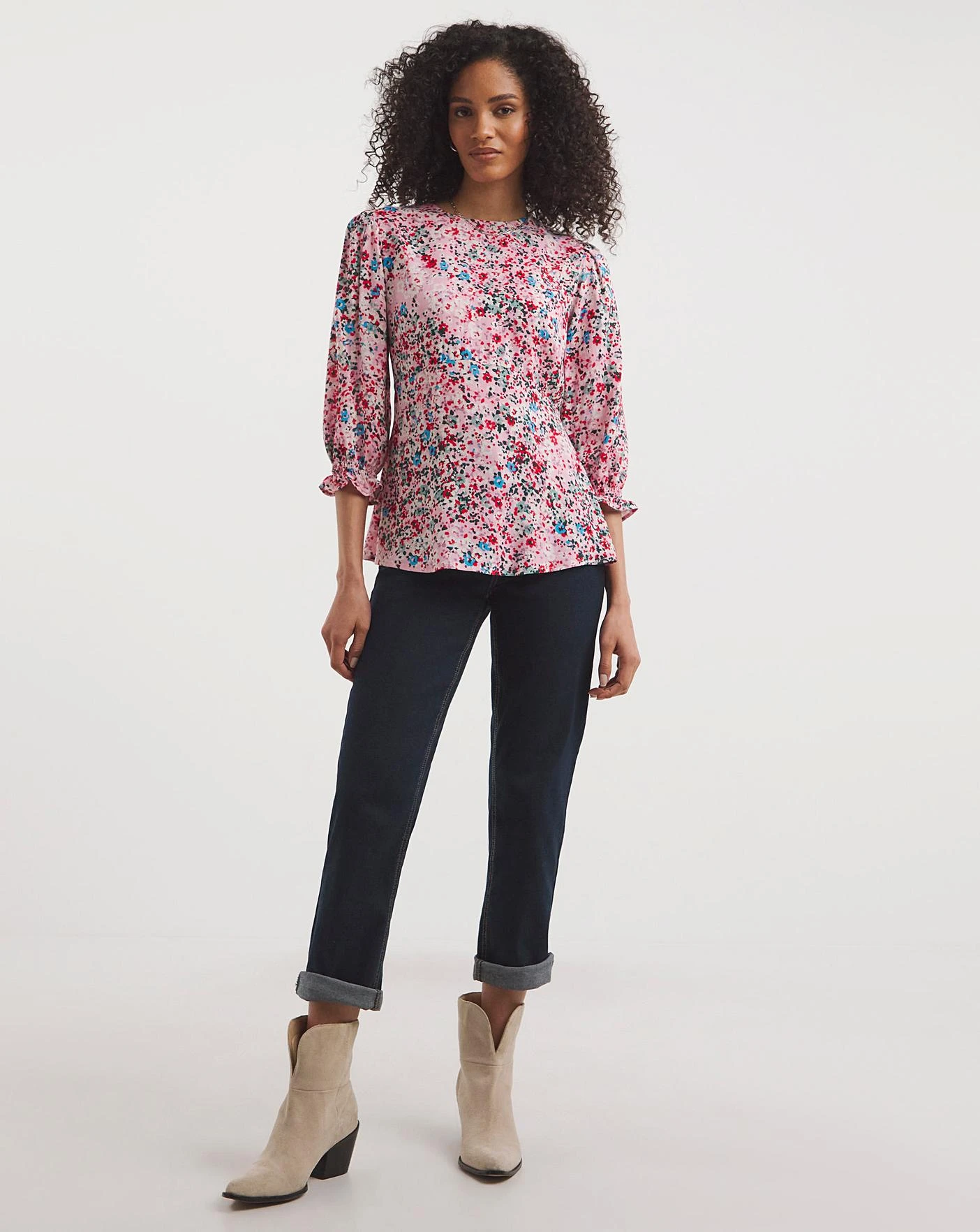 Three Quarter Sleeve Empire Seam Tea Top 3 Three Quarter Sleeve Empire Seam Tea Top - Image 3