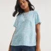 SHORT SLEEVE WOVEN TOP