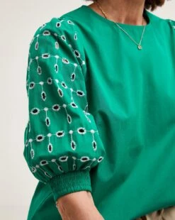 White Contrast Broderie Top 7 White Contrast Broderie Top -JD Williams Shop y01tu979705w